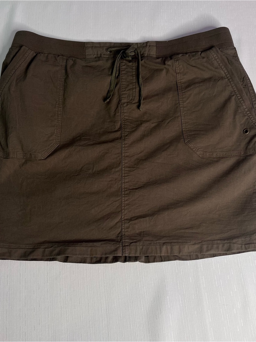 Caffe Marrakesh Drawstring Skort with Pockets in Olive Green